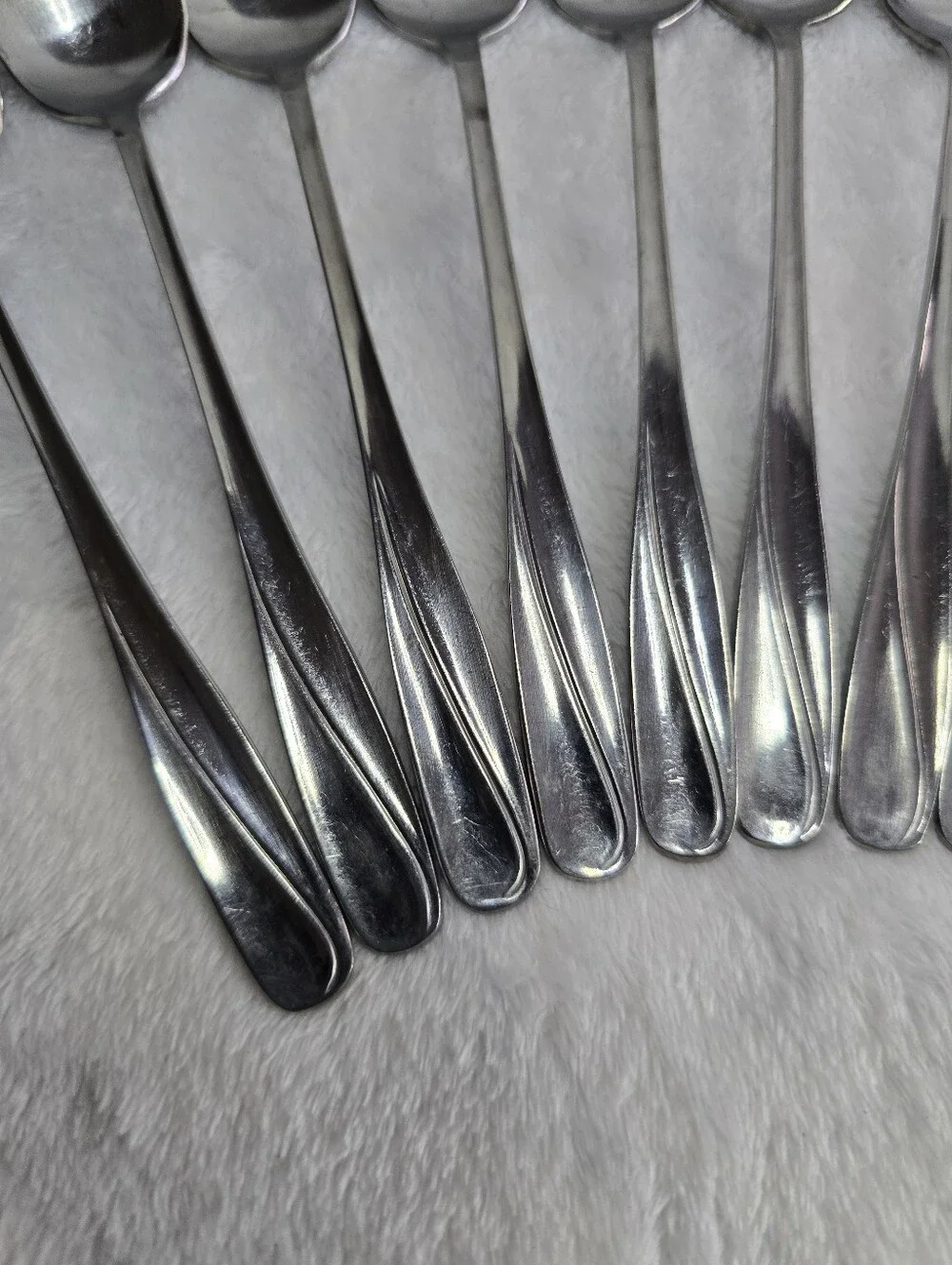 Vintage 1960s CIF9 Iced Teaspoons Set Of 10 Stainless Steel